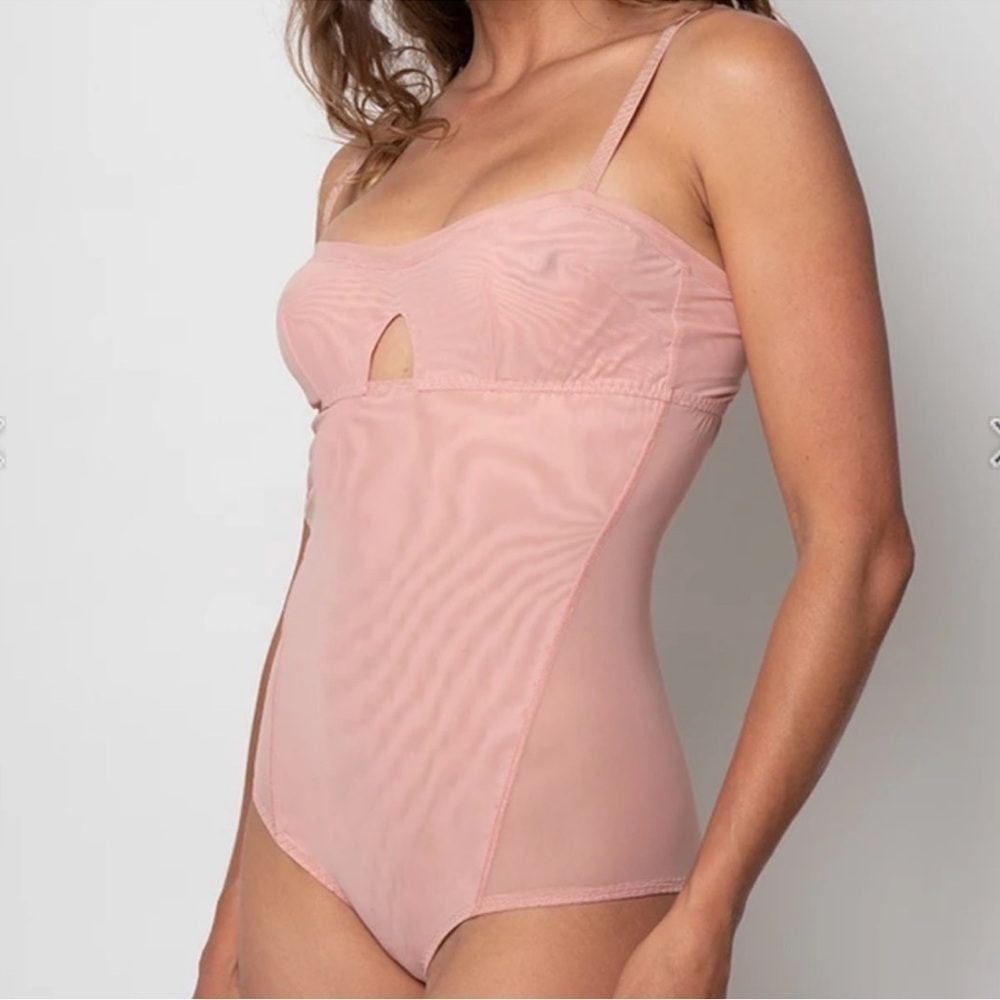 WE ARE HAH Under The Wire Bodysuit In Copper Rose
